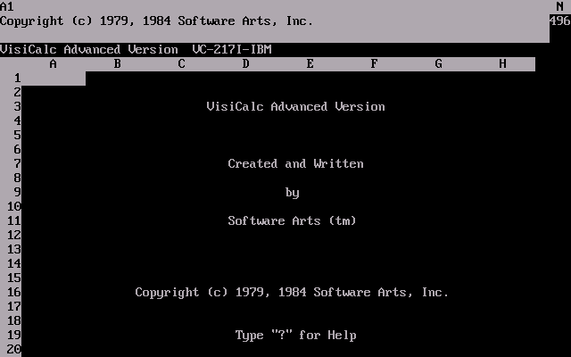 VisiCalc Advanced - Splash